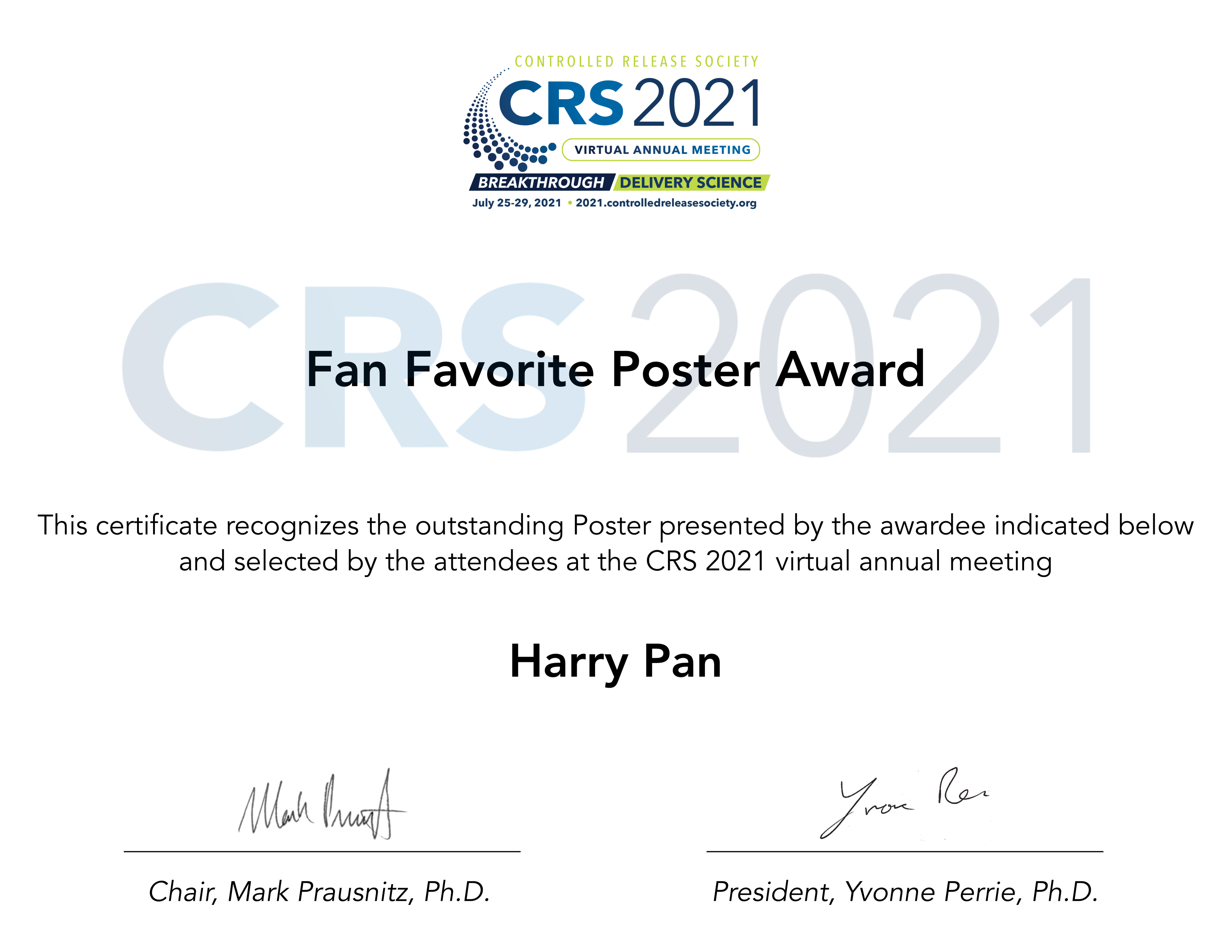Harry PAN Award